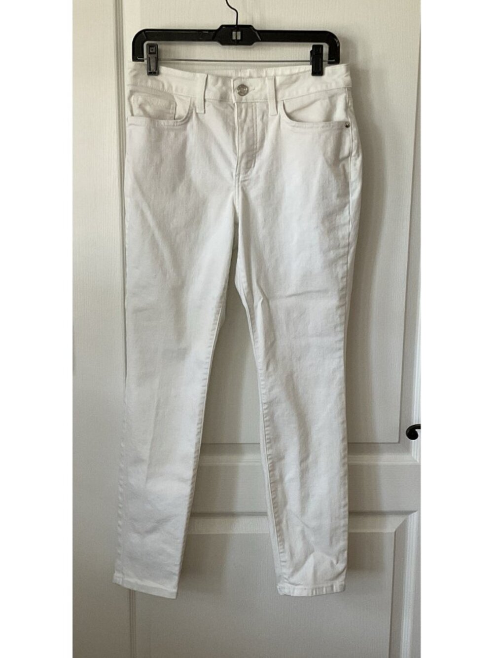 LC Lauren Conrad Sz 8 Women's Mid Rise Skinny Ankle Jeans White Denim Classic